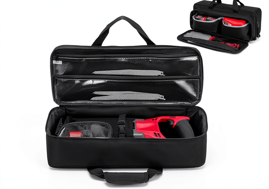 Rexmica reciprocating saw case with tools organized inside