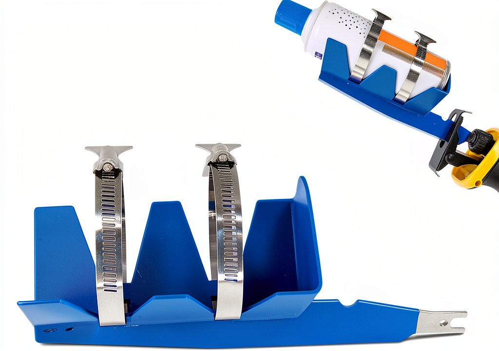 Installing Generic Paint Shaker Stainless Steel Automatic Mixing Tool on a wooden workbench
