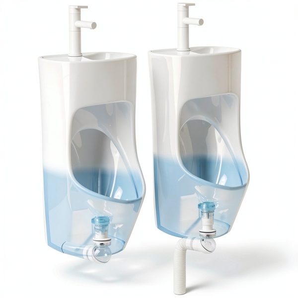 2-in-1 Urinal Sink Runspich Ceramic Wall Mount-5