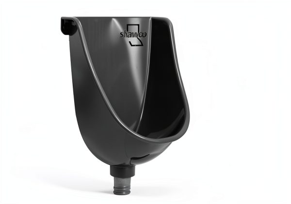 Shawoo Urinal Splash Guard with Hose 2838XBJD Gray Wall-Mount-2