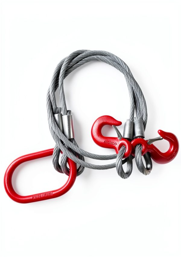 Wire Rope Sling YANBORUI 2 Ton Double Leg Half Inch x5ft Heavy Duty-6