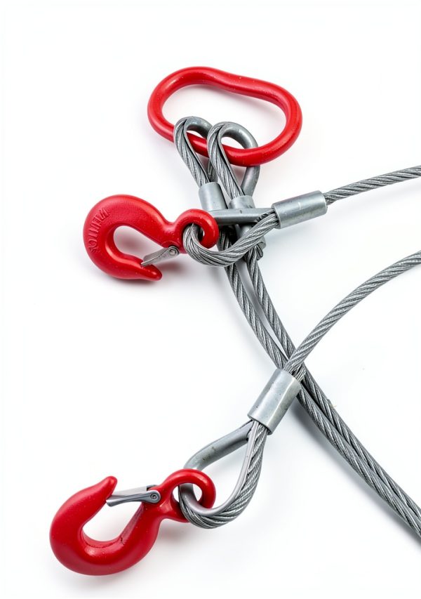 Wire Rope Sling YANBORUI 5ft 1/2in 3 Ton 4-Leg Heavy Duty-5