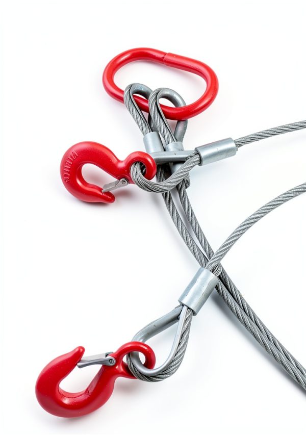 Wire Rope Sling YANBORUI 2 Ton Double Leg Half Inch x5ft Heavy Duty-5