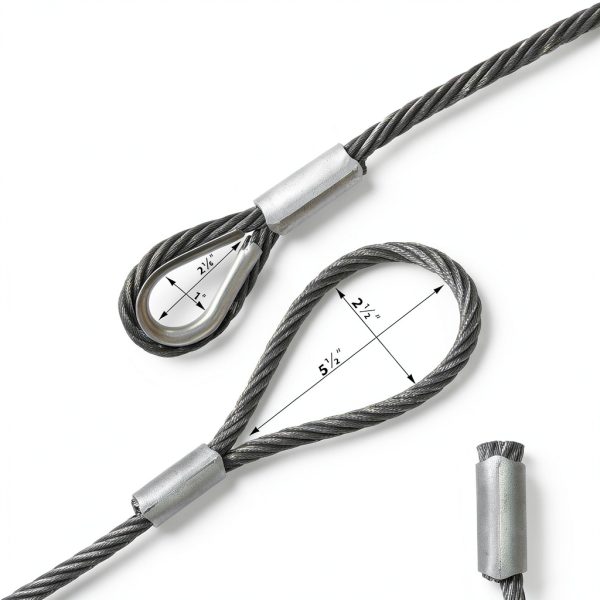 Single Leg Wire Rope Sling, 7.2T Steel Log Choker Cable Rigging 10FT, 3/8" Flemish Loop to Heavy-Duty Thimble with Sliding Choker, Heavy Duty Rigging Cable for Lifting and Towing-4