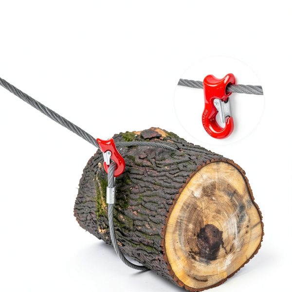 Single Leg Wire Rope Sling, 7.2T Steel Log Choker Cable Rigging 10FT, 3/8" Flemish Loop to Heavy-Duty Thimble with Sliding Choker, Heavy Duty Rigging Cable for Lifting and Towing-3