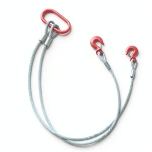 Wire Rope Sling YANBORUI 2 Ton Double Leg Half Inch x5ft Heavy Duty-0